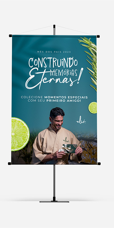 Banner vertical do Eliá Spa para a campanha do Mês dos Pais